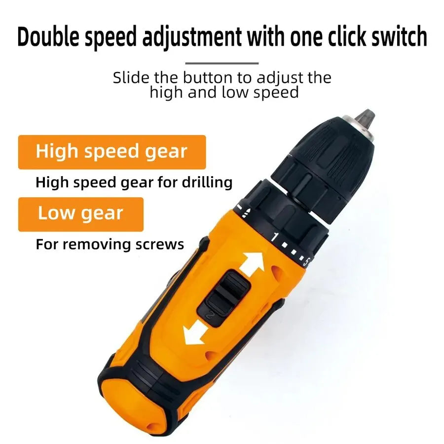 HILDA 12V 16.8V 21V Cordless Drill Electric Screwdriver Mini Wireless Power Driver DC Lithium-Ion Battery Power Tools