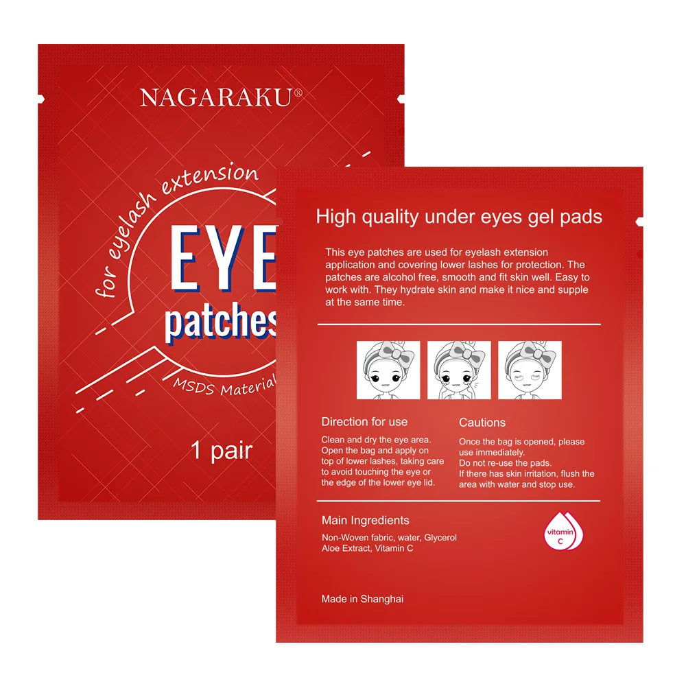 NAGARAKU Eyelash Extension Eyepads Under Eyepads Gel Eyepads Hydrogel Eyepach 60 Pairs Pack Makeup Tools Adhesive