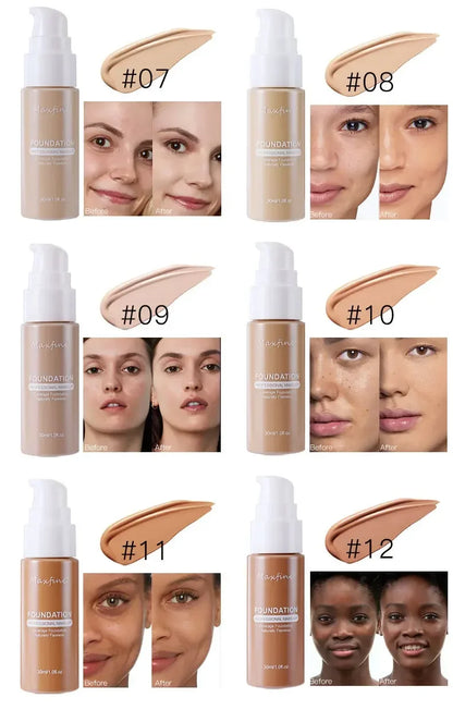 Liquid Face Foundation Cream Oil-Control BB Cream Matte Base Brightening Concealer Lasting Full Coverage Women Makeup Cosmetics